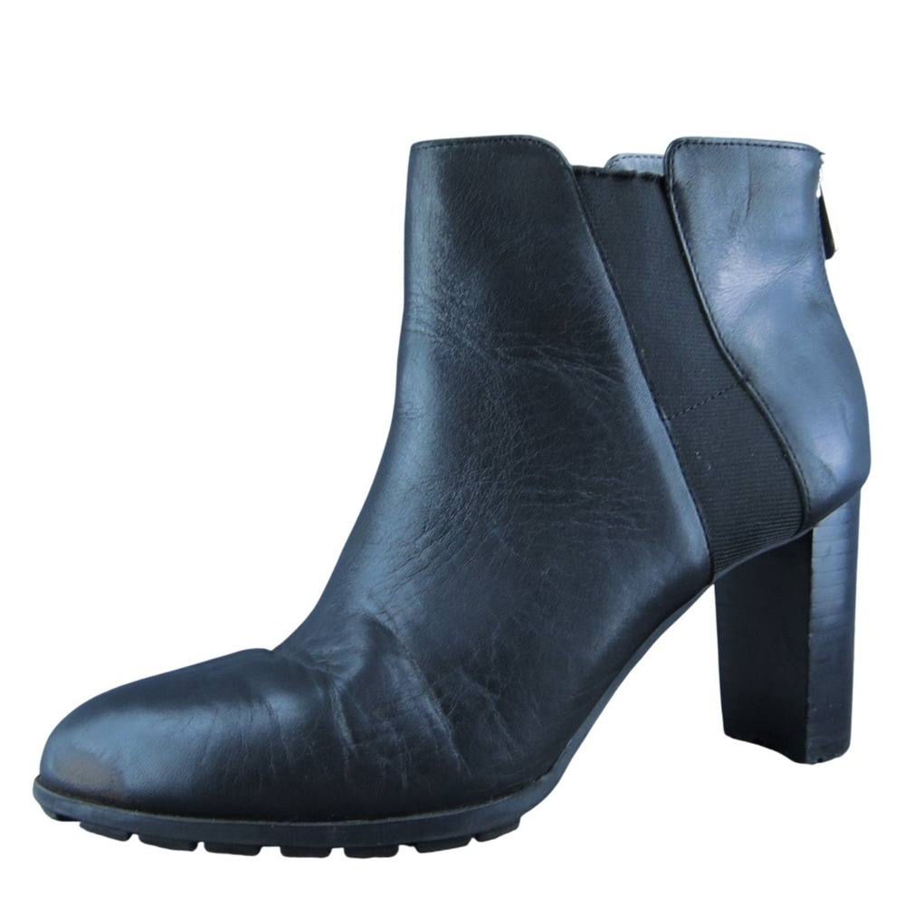 Adrienne Vittadini Women Ankle Boots Black Leather Zip Size 8.5 Medium